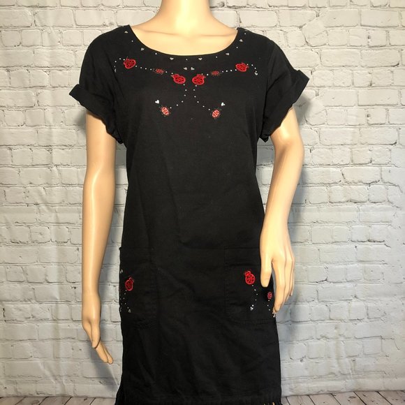 SHIPSHE Vintage fringe edge cute lady bug dress with hearts - Picture 1 of 7